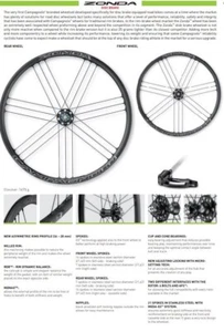 Campagnolo Zonda AFS DB ( 9/10/11 ) Clincher Wheelset (WH18-ZOCDFR222A) - Picture 1 of 12