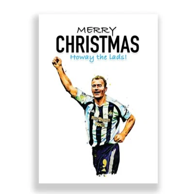 THE FOOTBALL PRINT ROOM NEWCASTLE UNITED CHRISTMAS CARD | ALAN SHEARER CHRISTMAS CARD