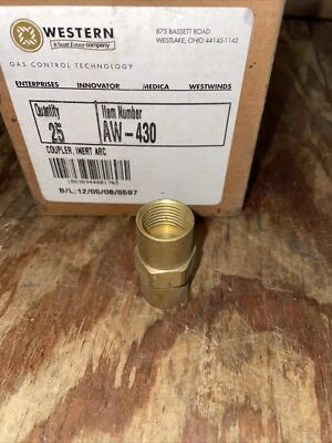 NEW Western Enterprises AW-430 Brass Inert Gas Couplers, Argon / CO2 / Nitrogen