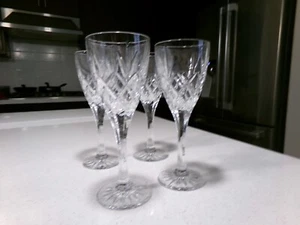 BOHEMIA CRYSTAL CRYSTALEX CORTINA LOT OF 4 WATER GOBLETS GLASSES - Picture 1 of 2