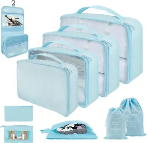 10 Sets Packing Cubes for Travel - Lightweight Suitcase Luggage Organizer Bags - Picture 1 of 7