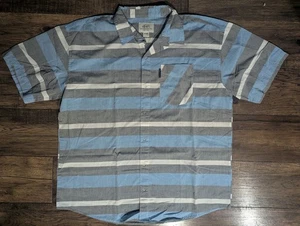 Ecko Unltd Casual Shirt Men's 4XL Blue Stripes Button Front Short Sleeves Collar - Picture 1 of 14