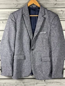 Chaqueta Blazer Paul Jones Para Hombre Mediana Gris/Azul Abrigo Deportivo Ajuste Moderno Nueva Sin Etiquetas - Imagen 1 de 15