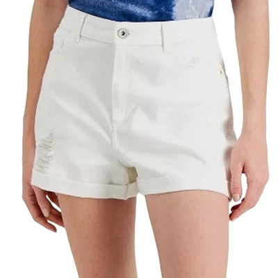 INC Women's Denim High Rise Convertible Ripped Jean Shorts White 16 33 - $60 - Image 1 of 4