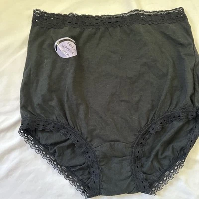 Vtg Panties Olga Brief 5 Small Black  Secret Hug Waist Soft Cotton NWT - Image 1 of 4