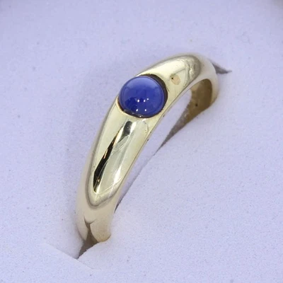 Entzückender Ring 585 14 Karat Gelbgold Sternsaphir xxyy-d - Bild 1 von 4