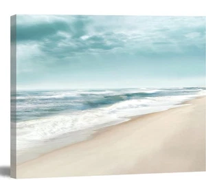 Genius Decor - Ocean Waves and Aqua Blue Sky Aesthetic Beach Picture for Livi... - Picture 1 of 6