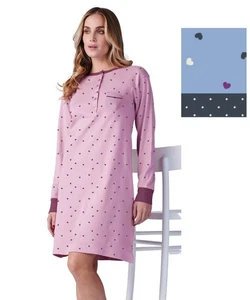 Camicia da notte donna in jersey di cotone caldo Karelpiu' KF9029 - Picture 1 of 1