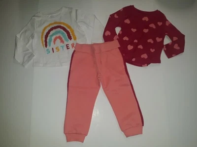 Falls Creek Niños Niñas Niños Pequeños Pantalones Sudadera Camisas Conjunto De 3 - 18 Meses NUEVO Foto 1 de 4