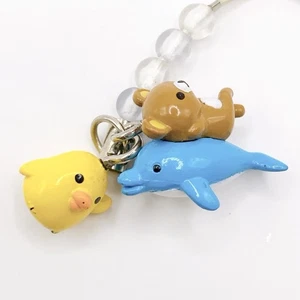 Rilakkuma & Kiiroitori Netsuke Strap Keychain Dolphin ver Anime Japan F/S - Picture 1 of 9