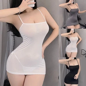 Women's Nightclub Sleepwear Sheer Short Dress Nightgown Irresistible Lingerie - Picture 1 of 27