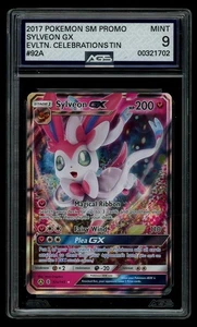 Sylveon GX 092A/145 Alternate Art Holo YELLOW/a Graded Card Slab AGS 9 - Picture 1 of 4