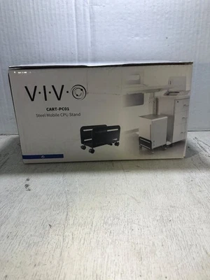 VIVO CART-PC01 ATX Desktop Case Adjustable Mobile Cart Holder - Black Brand New - Image 1 of 4