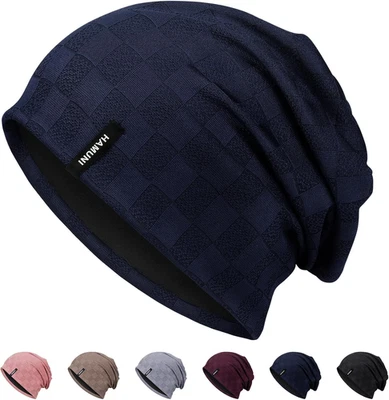 Slouch Beanie Mütze Herren Damen Dünne Leichte Jacquard Jersey Chemo
