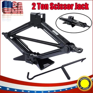 New Hand Operated Scissor Jack Lift 2 Ton w/ Handle Crank Car Tire Repair Tool - Picture 1 of 12
