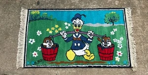 Vintage Disney Donald Duck Chip & Dale Überwurf Teppich - 41" x 22" - Bild 1 von 4