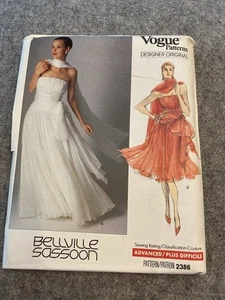 Vtg 1989 Vogue Sewing Pattern Evening Bridal Dress Sz 14 16 Sassoon 2386 - Picture 1 of 2