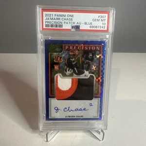 2021 panini one jamarr chase Precision AU -BLUE RPA PSA 10 #22/25, SICK PATCH! - Picture 1 of 3