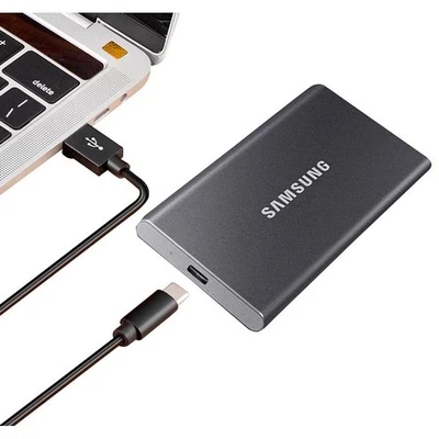 SAMSUNG Portable T7 1 TB externe SSD-Festplatte grau - Bild 1 von 4