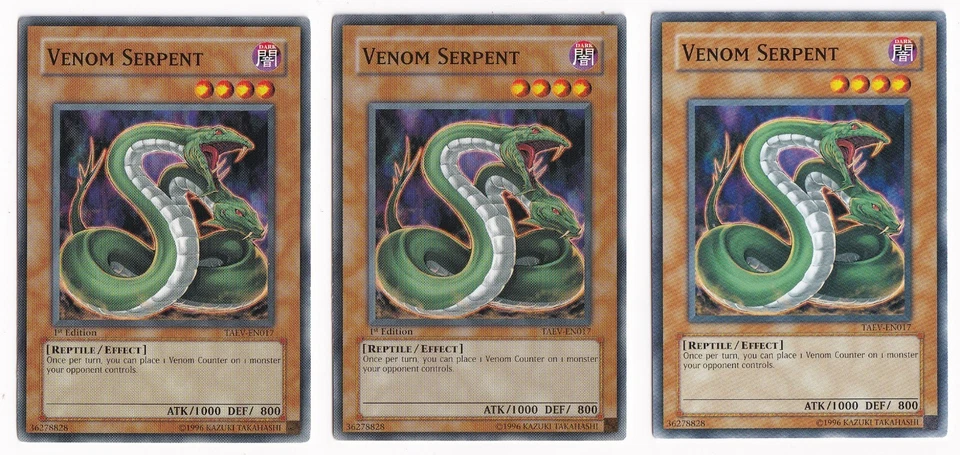 TAEV EN017 3X VENOM SERPENT COMMON CARDS 1st Edition Playset x3 - Image 1 of 1