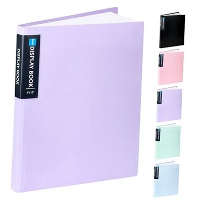  Portafolios de arte 9"x12", 40 bolsillos portafolio grande 9"x12" - 1 paquete lavanda Foto 1 de 4