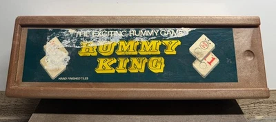 Vintage 1977 Rummy King Game Hand Finished Tiles 4 Racks -Fast Ship - Image 1 of 4