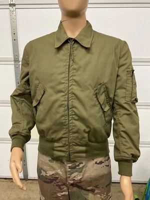 USGI Tanker Jacket CVC Cold Weather High Temp Resistant OD Green Size Medium Reg - Image 1 of 4