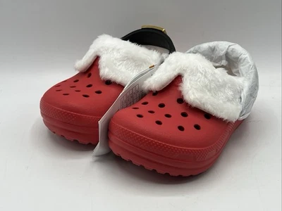 Zueco Crocs Little Santa Clásico Forrado Niño Pequeño Talla c6 Rojo Navidad Papá Noel Cinturón Foto 1 de 4