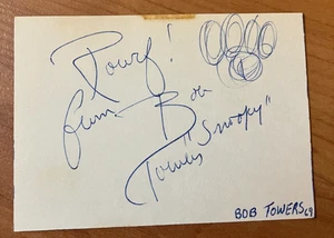YOU'RE A GOOD MAN CHARLIE BROWN: Bob Towers Signed Cut Index Card - Snoopy - Picture 1 of 1
