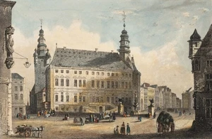 WINKLES (*1801) nach FROMMEL (*1789), Szenerie auf Marktplatz Aachen, Sst. - Bild 1 von 5