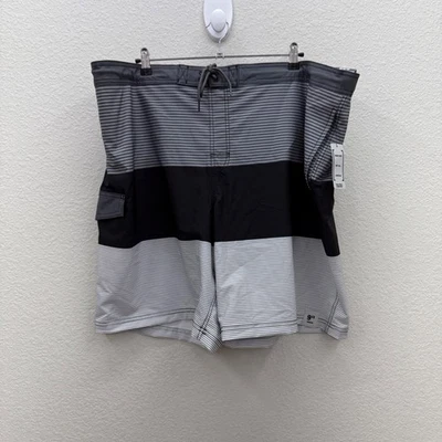 Bañador corto George gris a rayas de secado rápido tabla elástica para hombre 3XL 48-50 NUEVO Foto 1 de 4