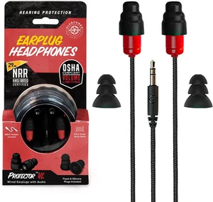 Protezione VL Audio Auricolari, Tappi Auricolari Conformi OSHA con Suono, Nero e Rosso - Foto 1 di 8