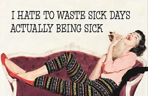 I Hate To Waste Sick Days .funny fridge magnet (hb) - Picture 1 of 1