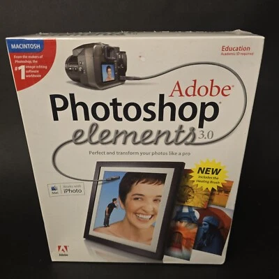 New Adobe Photoshop Elements 3.0 for MAC in large retail box sealed - Image 1 of 4