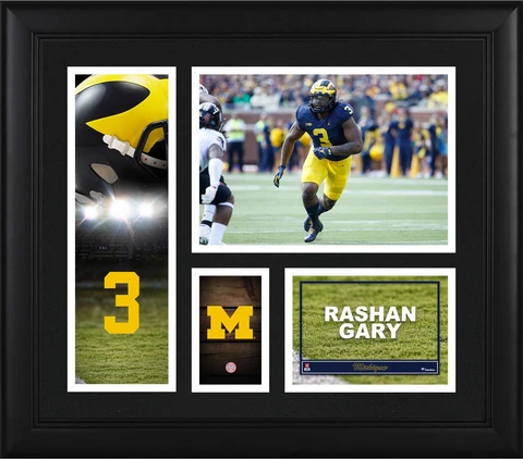 Rashan Gary Michigan Wolverines Framed 15" x 17" Player Collage Cover
