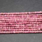 Pink Tourmaline FACETED Disc Beads - 3mm 4mm - 14" Strand,  for Jewellery Making
