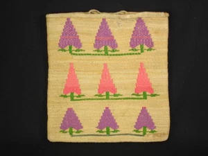 A Nez Perce corn husk bag with trees, Native American Indian, c1920 - Picture 1 of 3