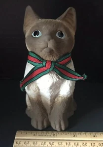 Siamese Kitten Ceramic Figurine Blue Eyes Begging 6” (BM BW) - Picture 1 of 7
