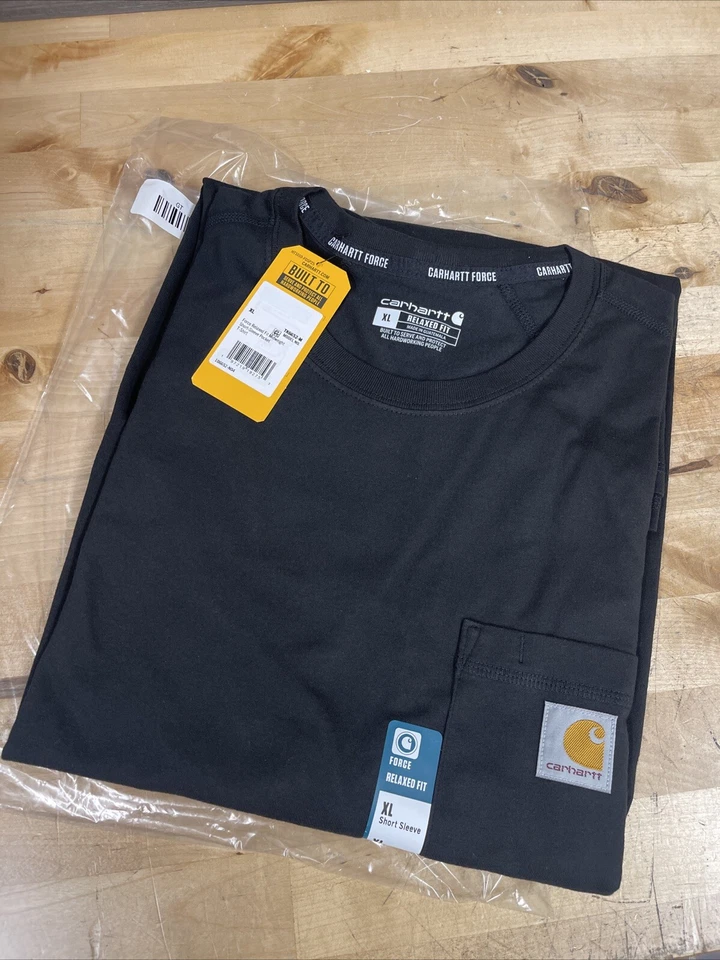 Carhartt Men's Short Sleeve Relaxed Fit Tk6652-M. Black Size M. Pocket Tee Shirt