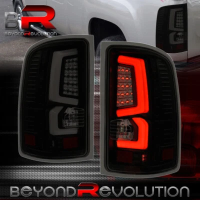 For 2007-2013 Sierra 1500 Black Housing Smoke LED Brake Stop Tail Light Lamp Set - Image 1 of 4