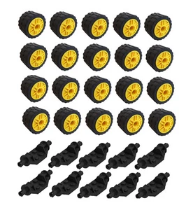 ☀️NEW Lego 24X14 Tire Yellow Wheel Technic Plate Axles Bulk Lot 50 Pieces Total - Picture 1 of 3