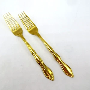 2 tenedores de cena ANIVERSARIO DORADO 1847 Rogers Bros repuesto de placa eléctrica de oro - Imagen 1 de 5