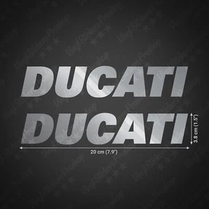 2 stickers compatibles avec DUCATI custom 20 cm ARGENT brillant autocollant moto - Foto 1 di 3