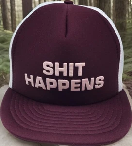OTTO CAP “SH!T HAPPENS” UNISEX FOAM FRONT PANEL/MESH 4PANELS TRUCKER HAT VNG - Picture 1 of 7