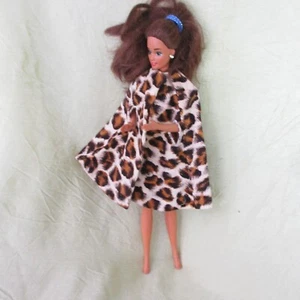 Barbie VINTAGE corduroy COAT overcoat poncho LEOPARD animal print - Picture 1 of 5