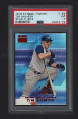 1999 SKYBOX PREMIUM STAR RUBIES #135 TIM SALMON PMG PSA 7 HIGHEST POP 1 SP #/50 - Image 1 of 2