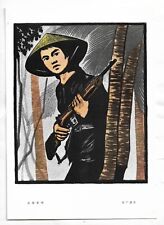 Orig. Guerrilla Girl M1 Carbine Vietnam War Art Sheet  Viet Cong Poster 7*10''