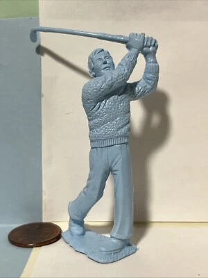Golfer Marx 运动蓝色塑料人偶微型高尔夫运动员一角钱商店玩具 — 第 1/4 张图片