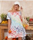 Tie Dye Cold Shoulder Dress New Without Tags Size 16-18