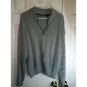 IZOD Quarter Zip Sweater Pullover Gray Knit Long Sleeve Casual XXL - Picture 1 of 3